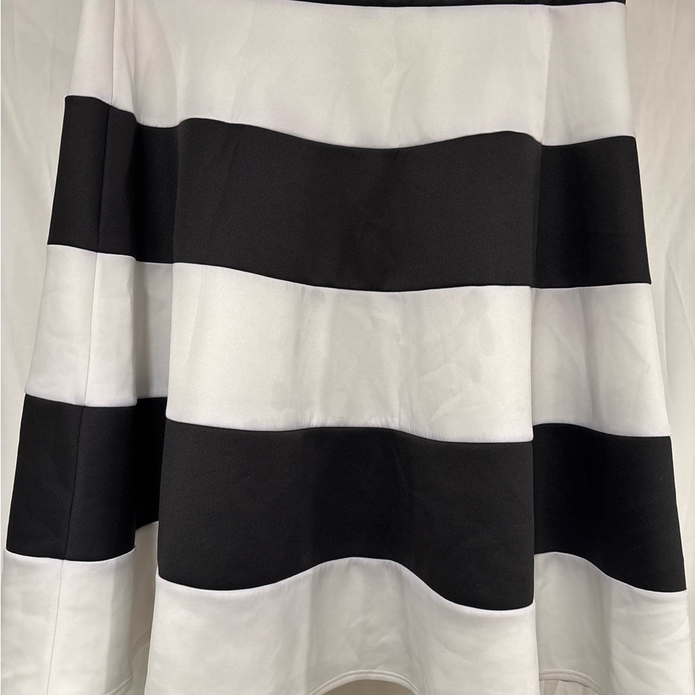 Fashion to Figure Black and White Striped A-Line Skirt